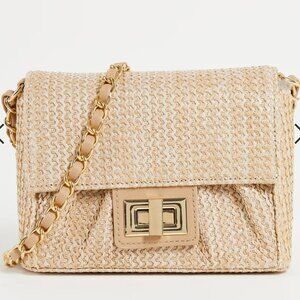 ASOS Ruched Straw Crossbody Bag